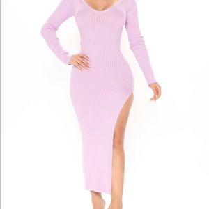 Purple slit dress